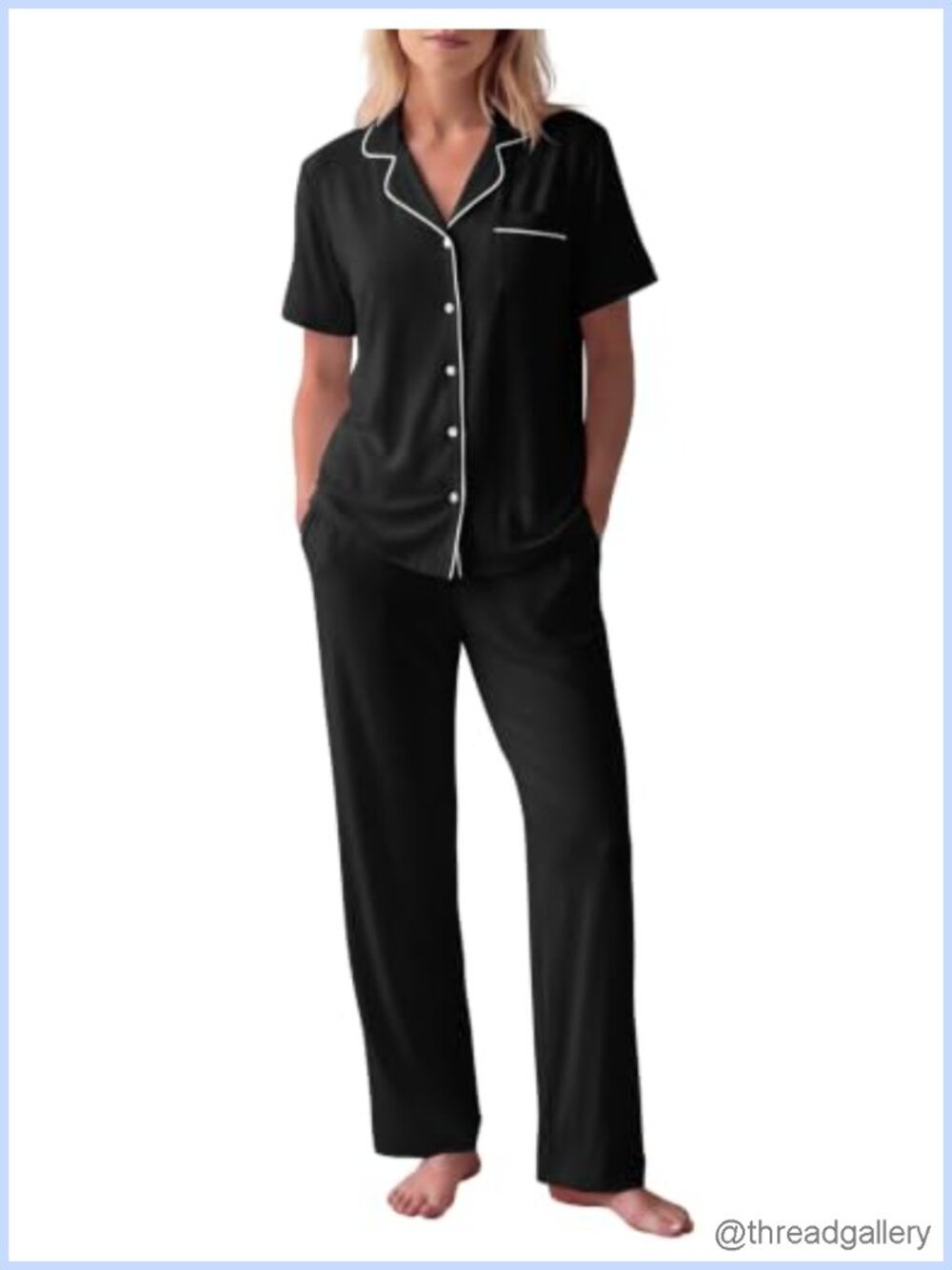 Women's 2-Piece Pajama Set Button Up Top & Pants Modal Blend Sleepwear
